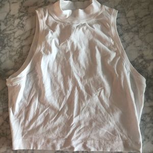 White Lululemon mock turtleneck crop